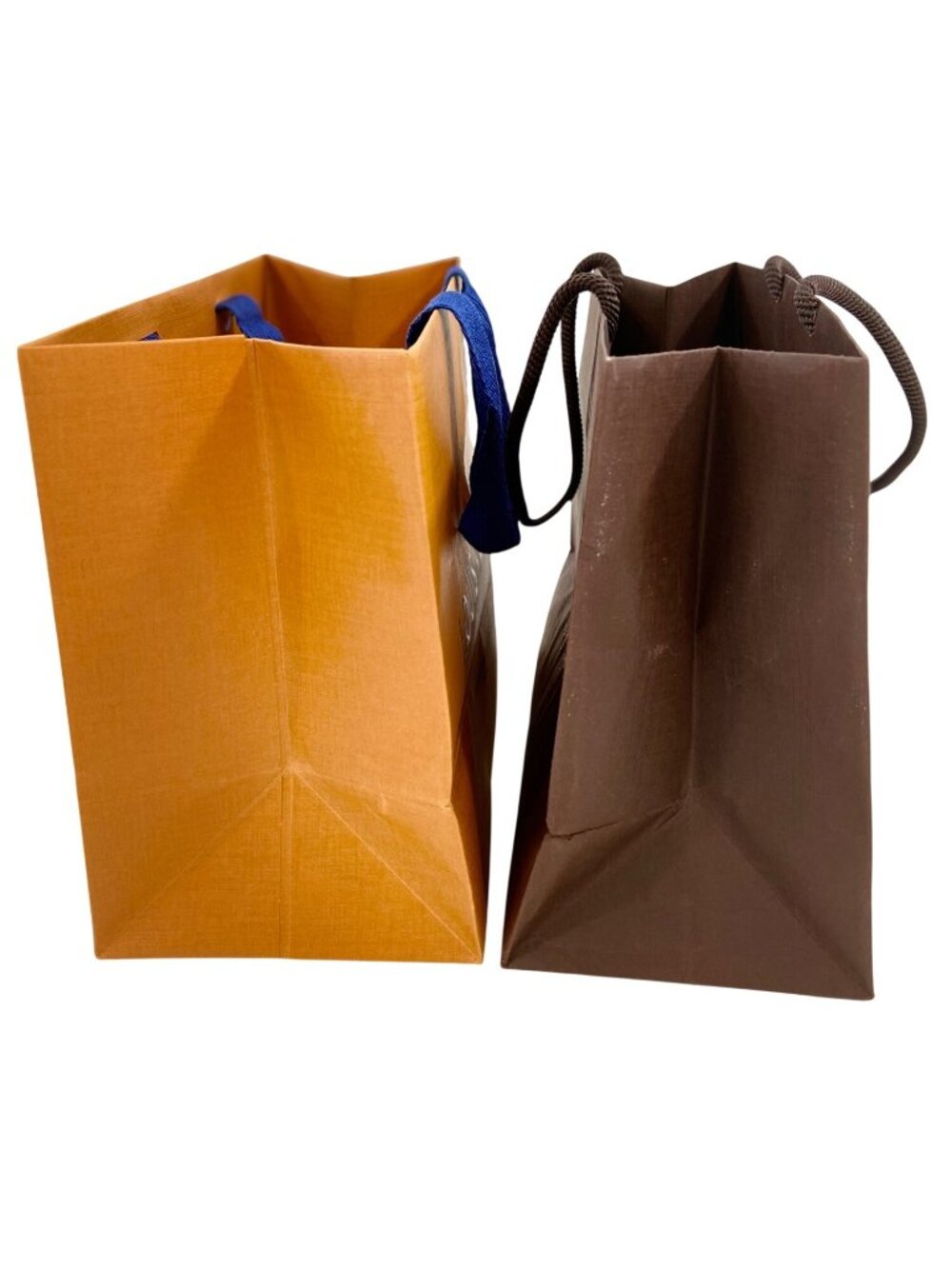 Authentic Louis Vuitton Boutique Shopping Bags Set of 2 Orange Brown Gift Bags - Picture 7 of 16